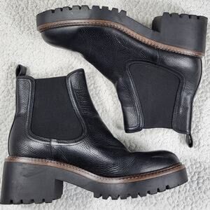 Nordstrom Miah Water Resistant Chelsea Lug Boot Black Womens size 10
